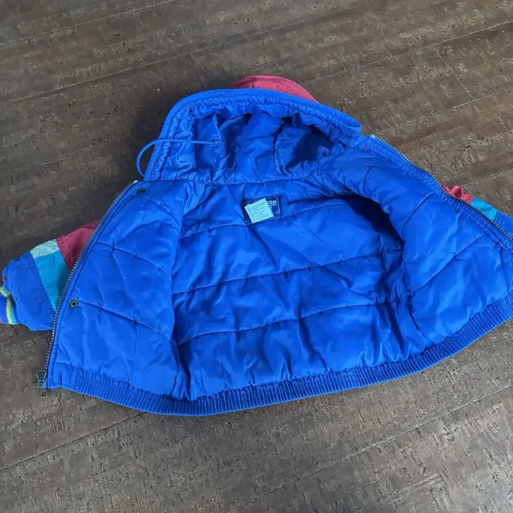 Vintage Oshkosh Kids Sz 24 Months 90s Puffer Winter Coat Multicolor